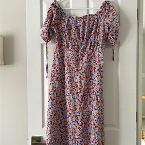 SHEIN Floral Milkmaid Midi Dress - NEW